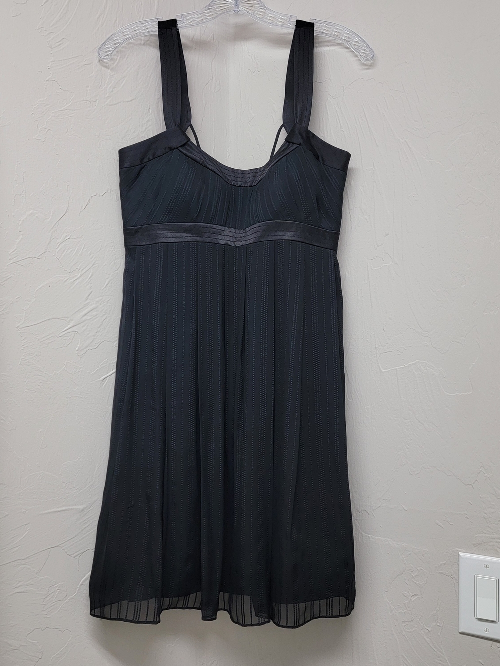 Y2k VTG 100٪ Silk Laundry by Shelli Segal Black Silk Slip Gown Babydoll Dress